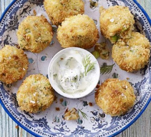 Cua viên lăn bột sốt mayonnaise